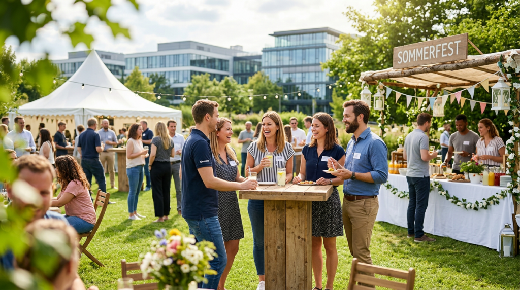 Sommerfest Firma organisieren Übersicht Illustration
