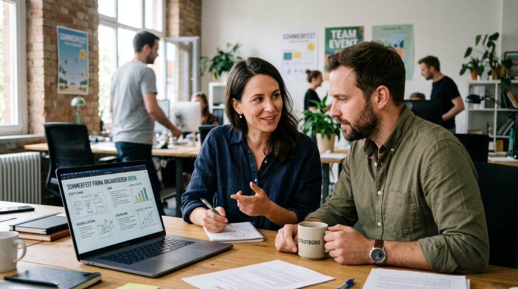 Sommerfest Firma organisieren Grafische Darstellung